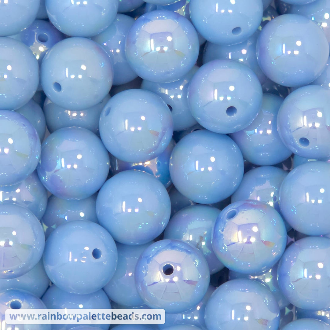 20mm AB Light Blue Solid Acrylic Beads - Beads