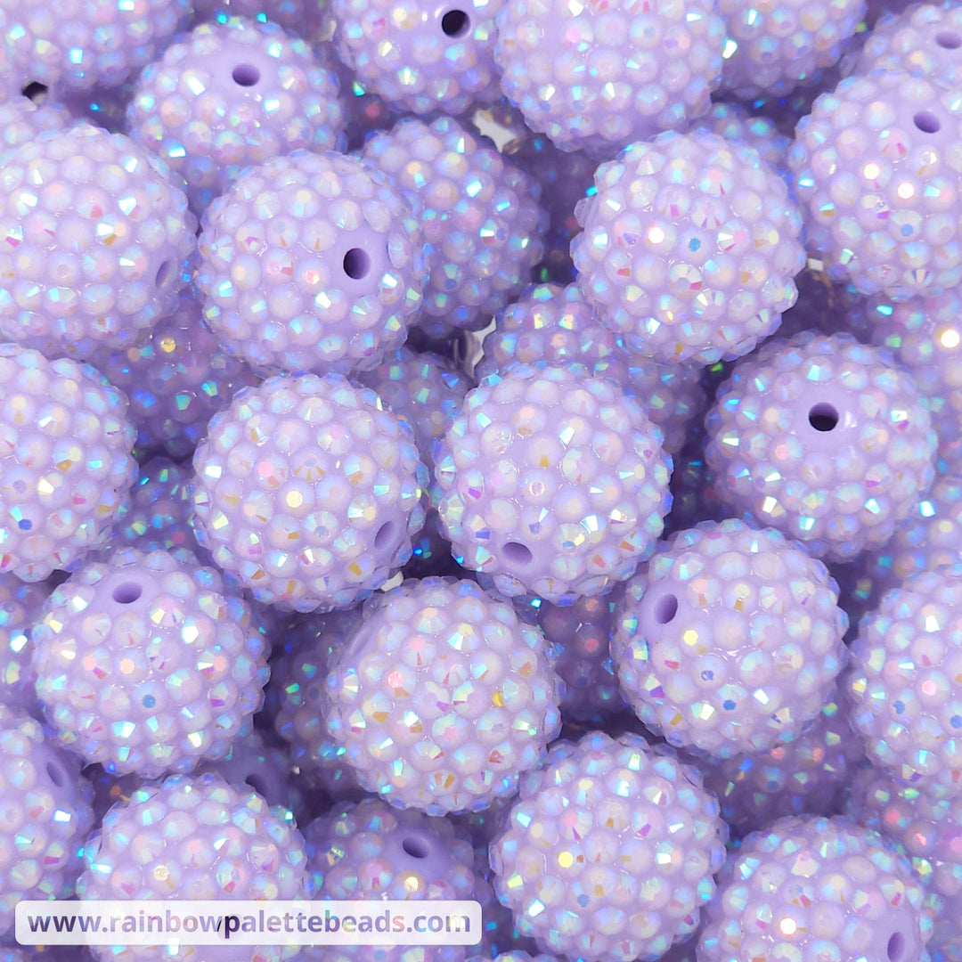 20mm AB Light Lavender Purple Acrylic Rhinestone Beads Beads