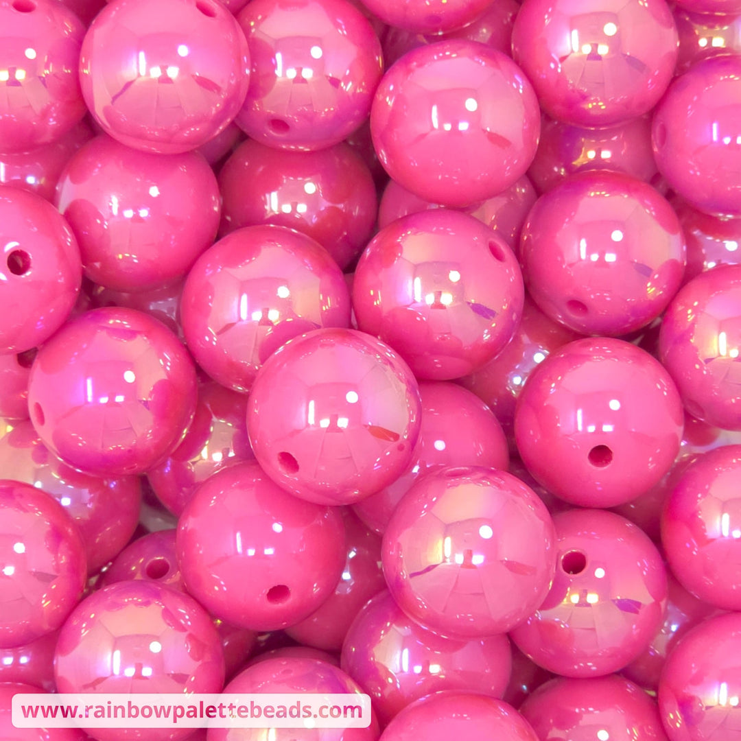 20mm AB Mid Pink Solid Acrylic Beads - Beads