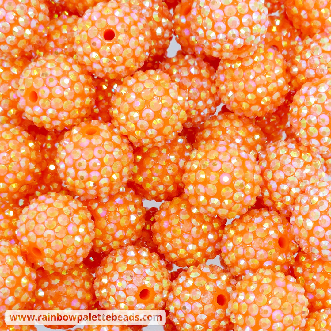 20mm AB Orange Acrylic Rhinestone Beads Beads