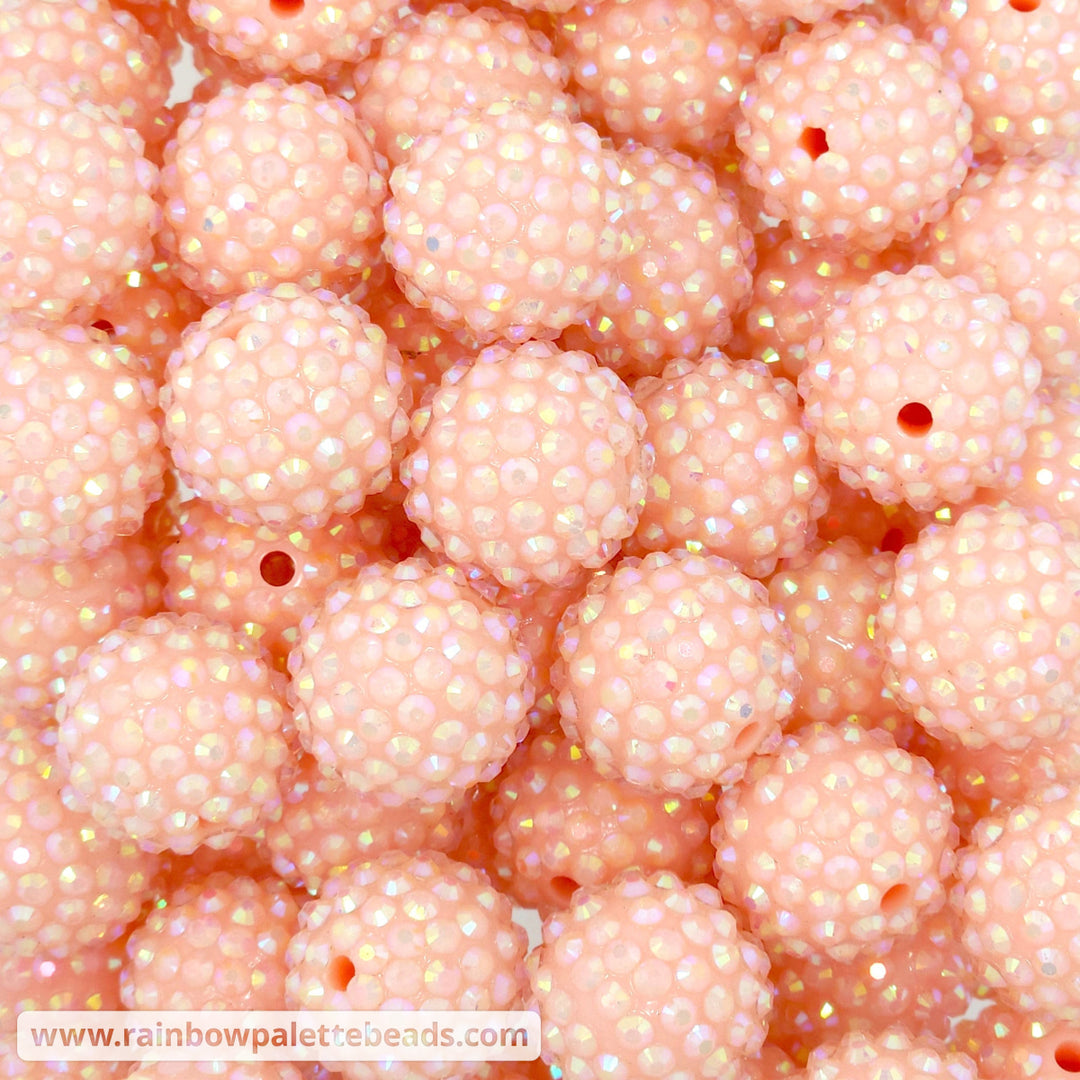 20mm AB Peachy Acrylic Rhinestone Beads (formerly creamsicle) Beads