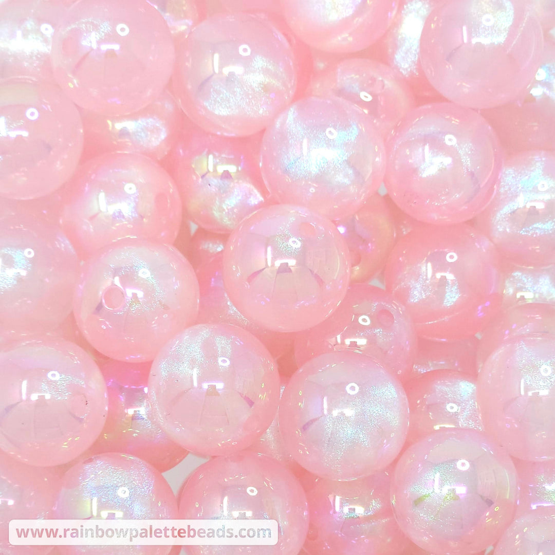 20mm Pink Aurora Glitter Shimmer Acrylic Beads Beads