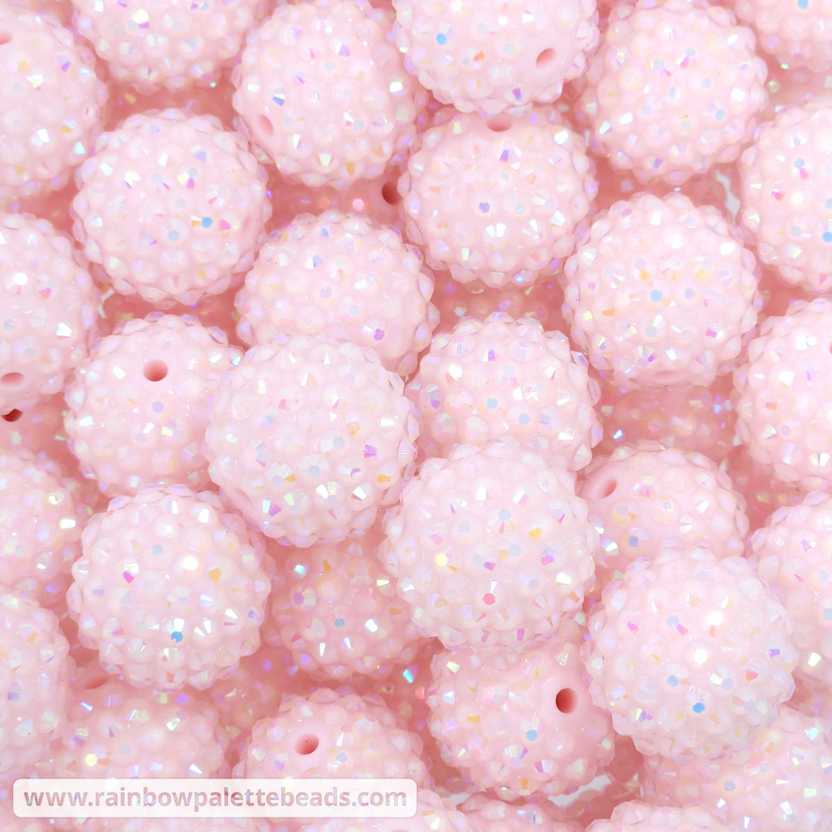 20mm AB Powder Pink Acrylic Rhinestone Beads – Rainbow Palette Beads