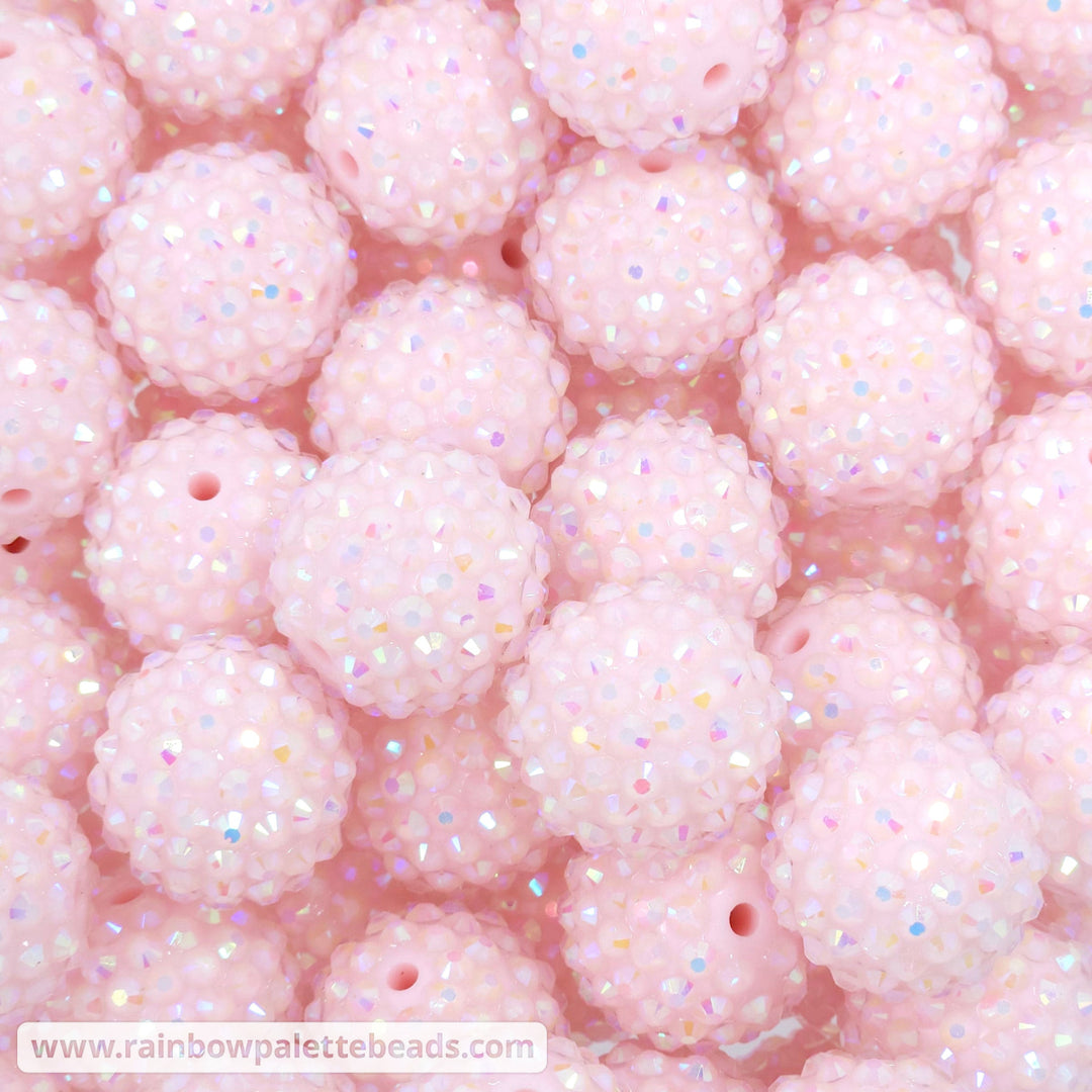 20mm AB Powder Pink Acrylic Rhinestone Beads Beads
