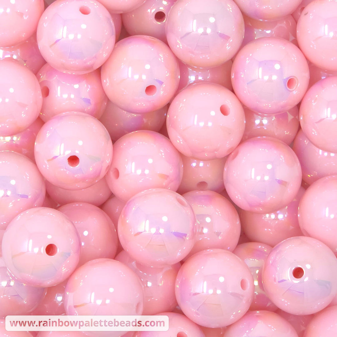 20mm AB Princess Pink Solid Acrylic Beads - Beads
