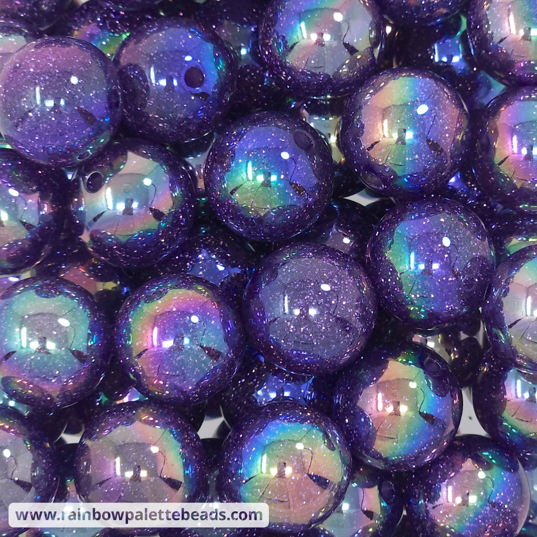 20mm AB Purple Glitter Acrylic Beads Beads