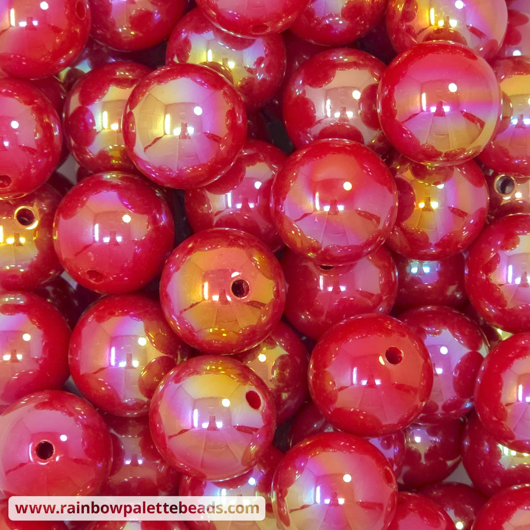 20mm AB Red Solid Acrylic Beads - Beads