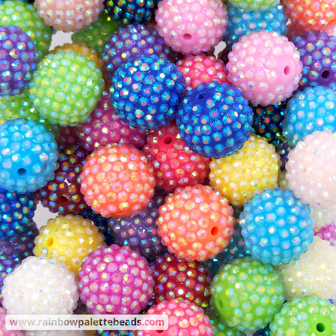 20mm AB Rhinestone Bead Mix (10 beads) Beads