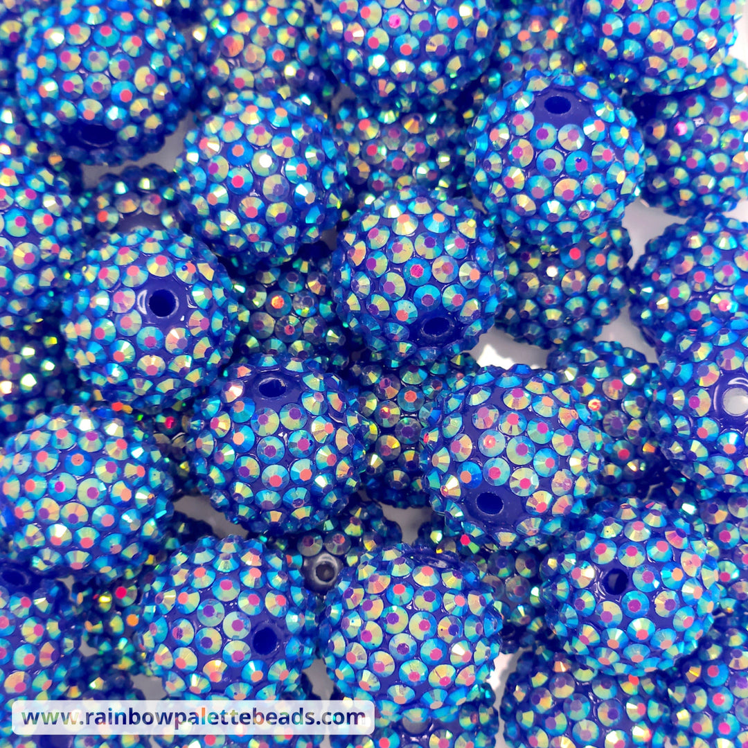 20mm AB Royal Blue Acrylic Rhinestone Beads Beads