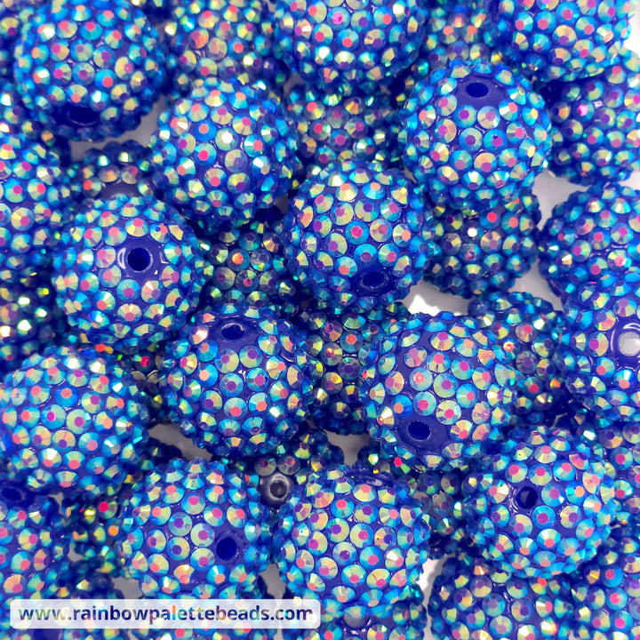 20mm AB Royal Blue Acrylic Rhinestone Beads Beads