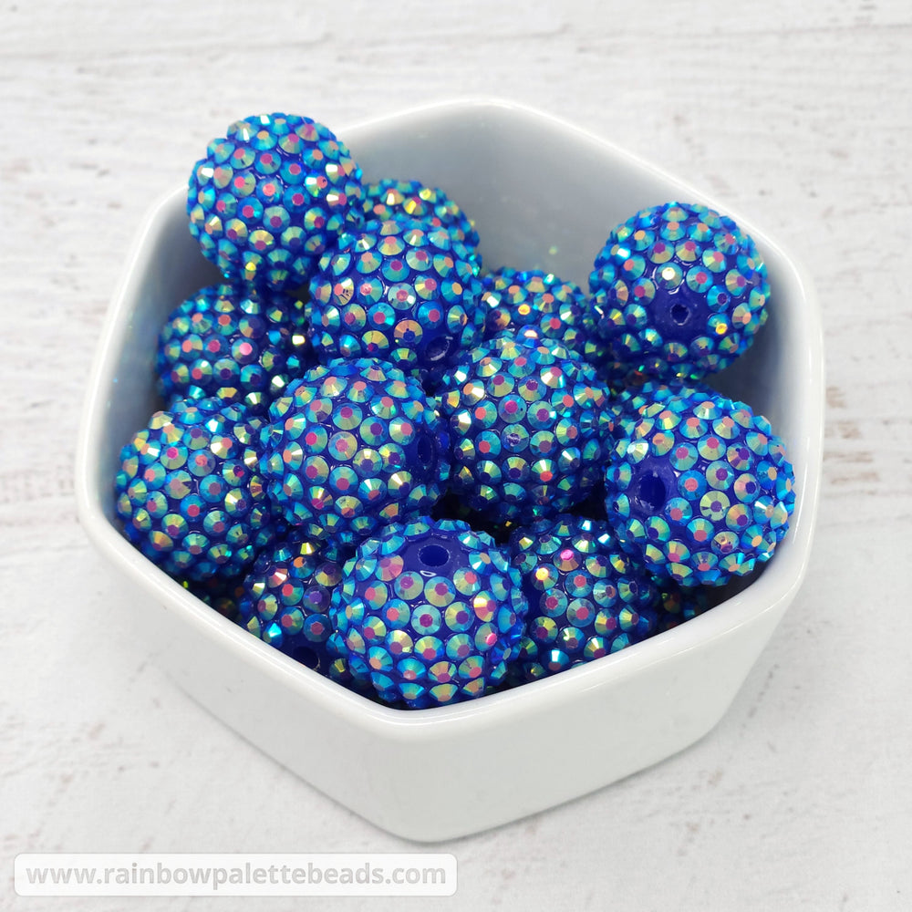 20mm AB Royal Blue Acrylic Rhinestone Beads Beads