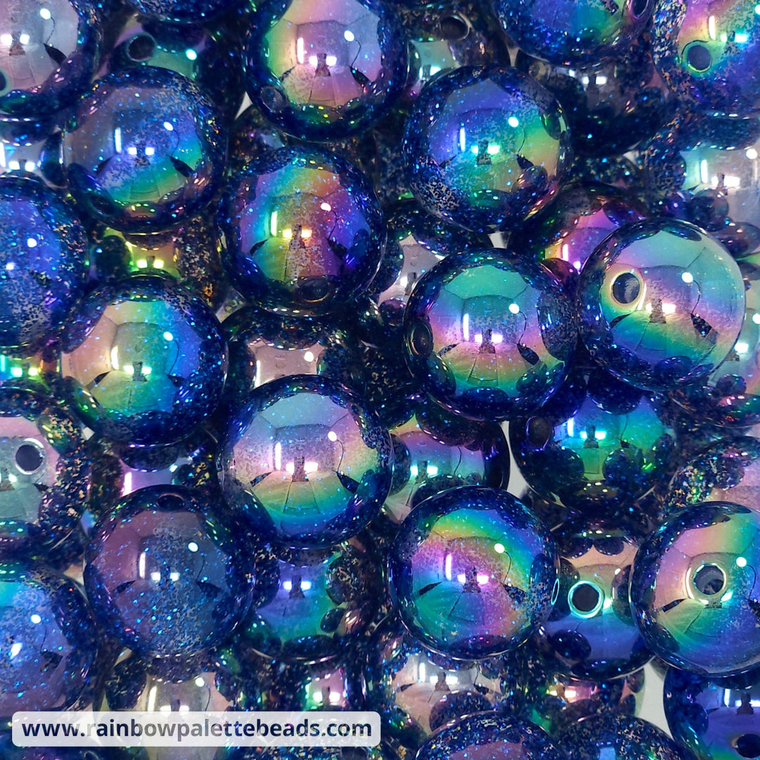 20mm AB Royal Blue Glitter Acrylic Beads Beads