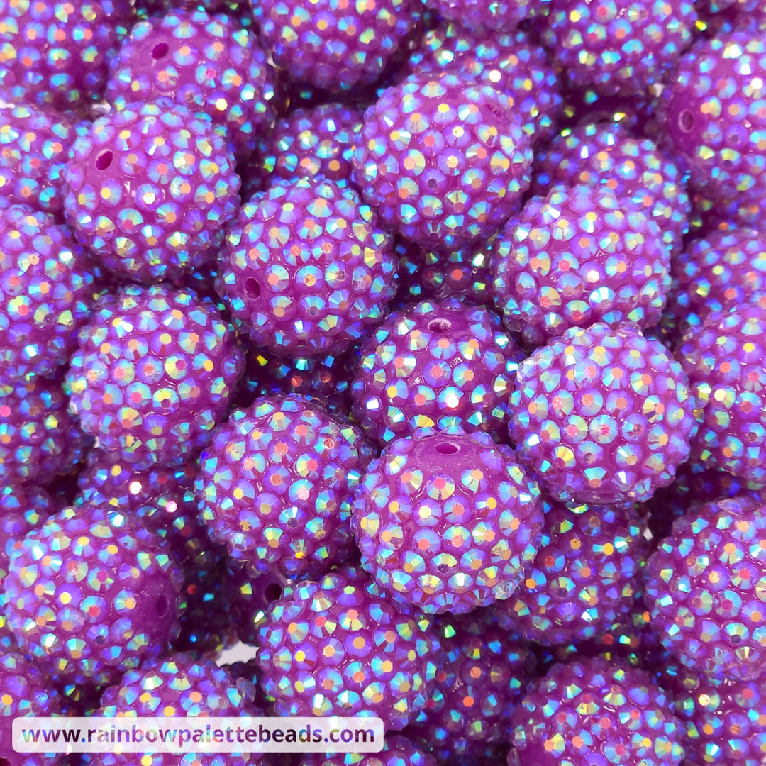 20mm AB Royal Purple Acrylic Rhinestone Beads Beads