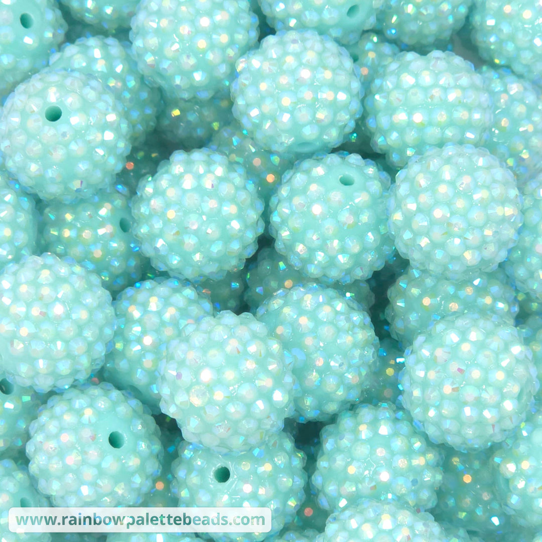 20mm AB Seafoam Acrylic Rhinestone Beads - Beads