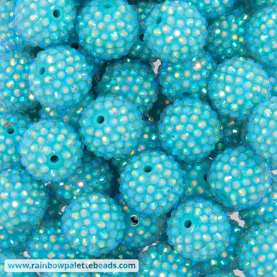 20mm AB Turquoise Acrylic Rhinestone Beads Beads