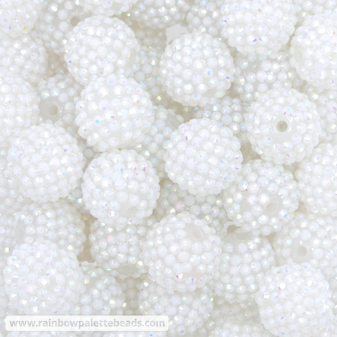 20mm AB White Frosted Jelly Rhinestone Beads Beads