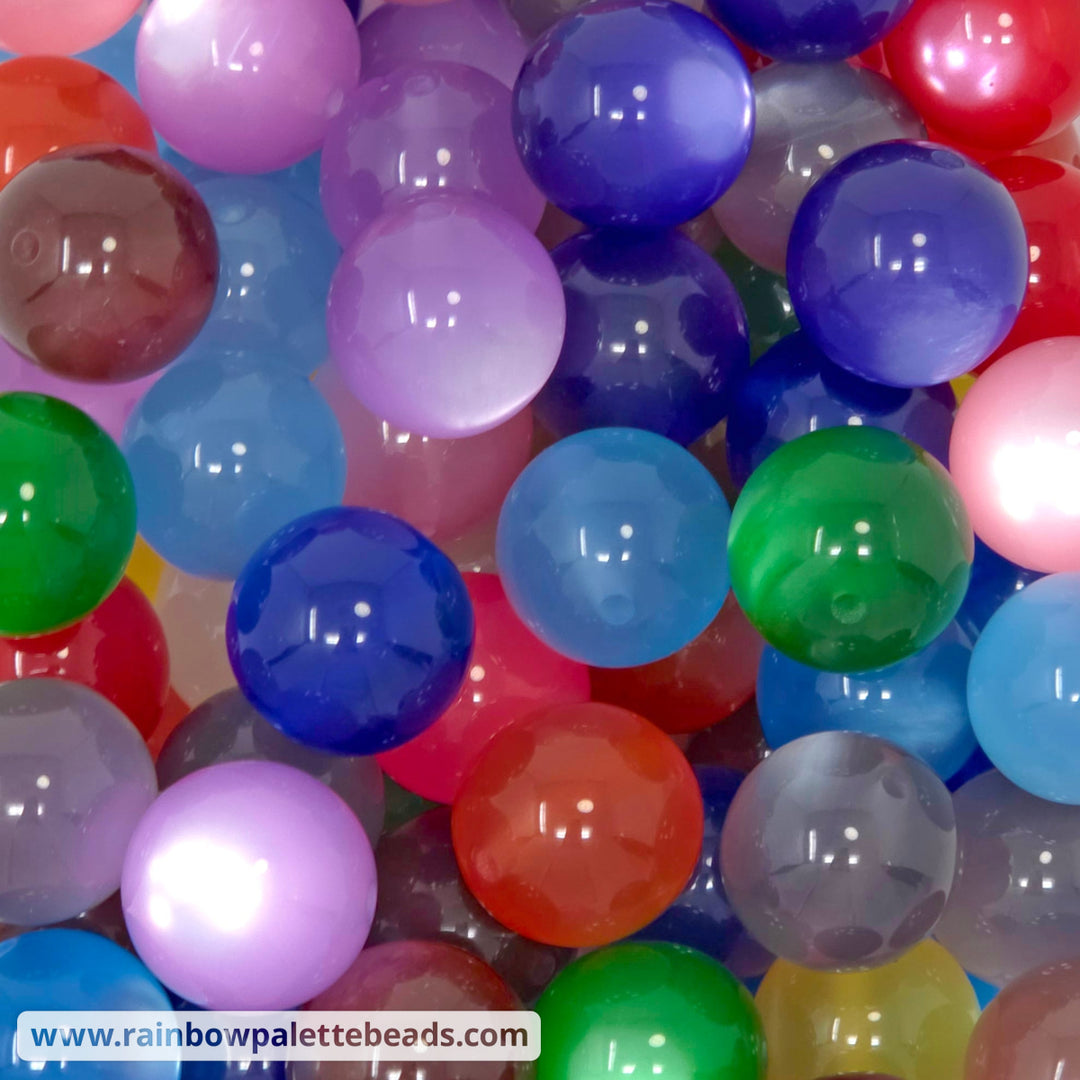 20mm Assorted Cat Eye Acrylic Bead Mix (10 beads) - Beads