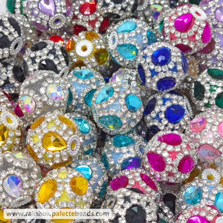 20mm Assorted Color Water Drop Princess Rhinestone Bead Mix (10 beads) - Beads