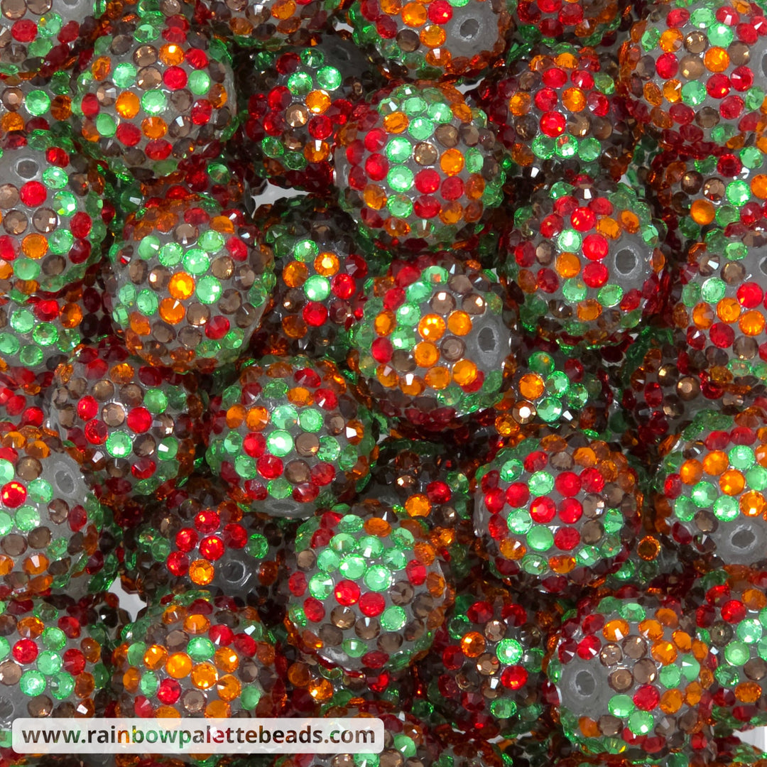 20mm Autumn Confetti Rhinestone Beads - Beads