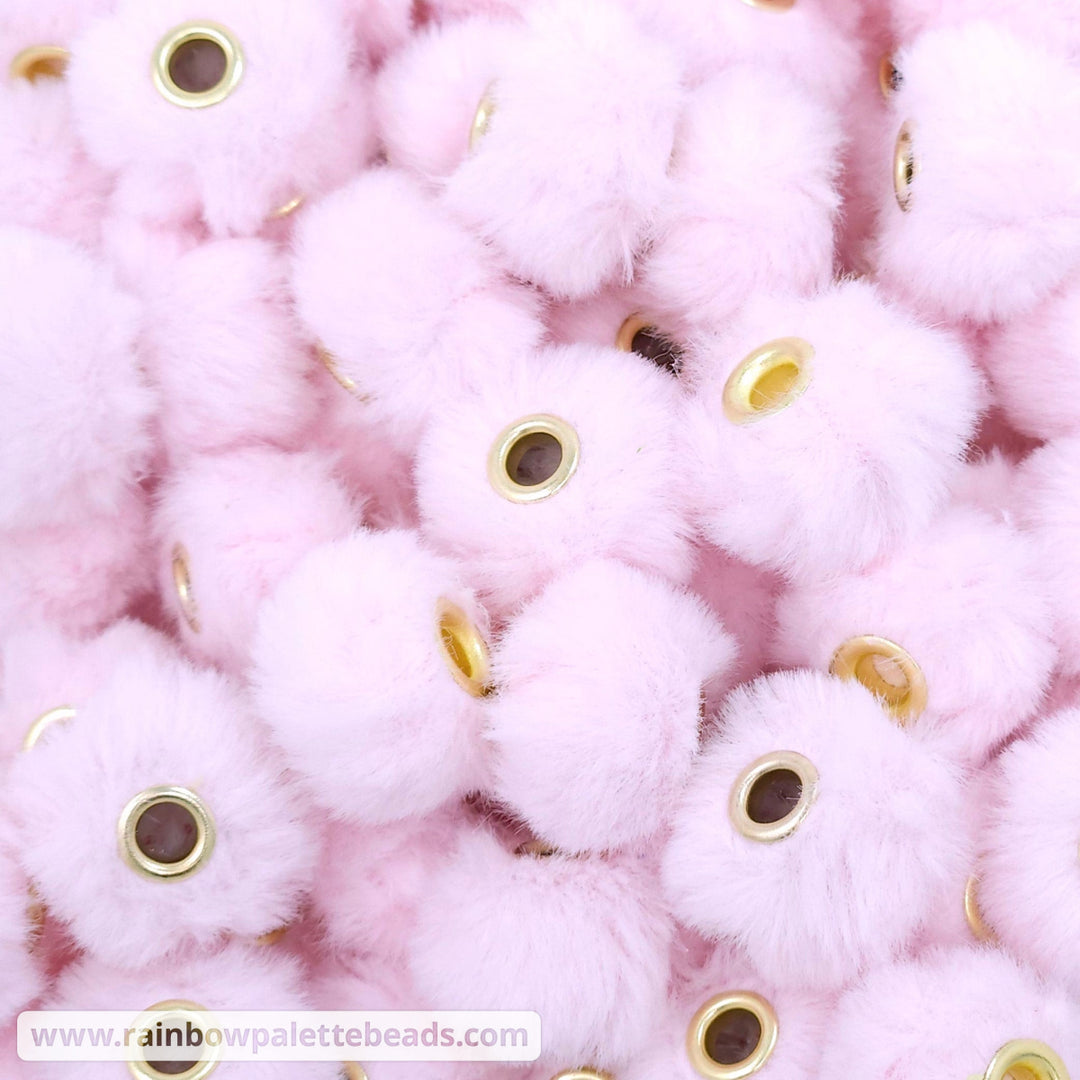 20mm Baby Pink Furry Fuzzy Abacus Spacer Beads Beads