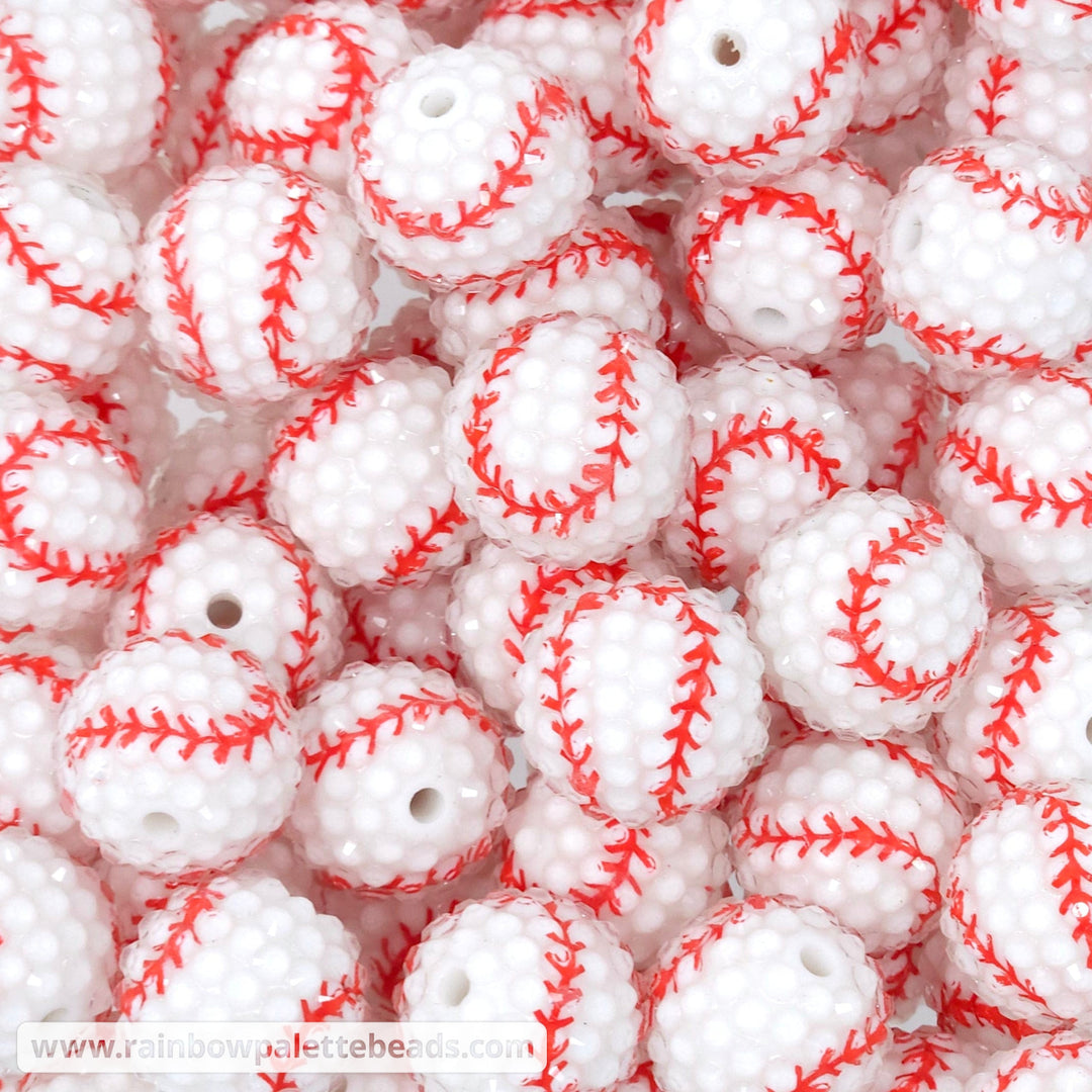 20mm Baseball Sports Series Rhinestone Beads Beads