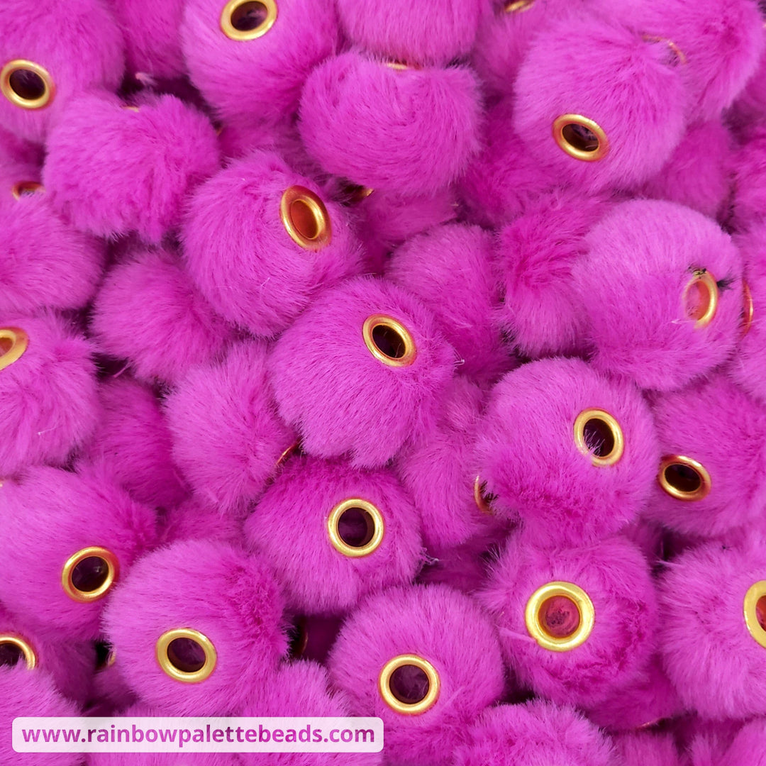20mm Berry Purple Furry Fuzzy Abacus Spacer Beads Beads