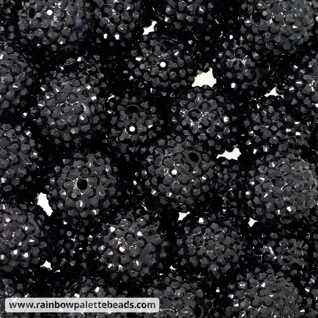 20mm Black Acrylic Rhinestone Beads Beads
