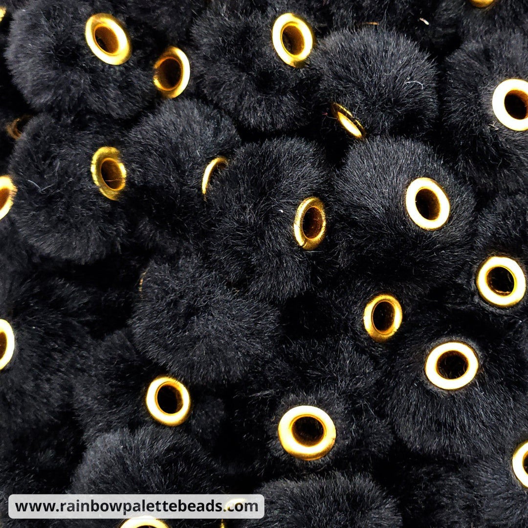 20mm Black Furry Fuzzy Abacus Spacer Beads Beads