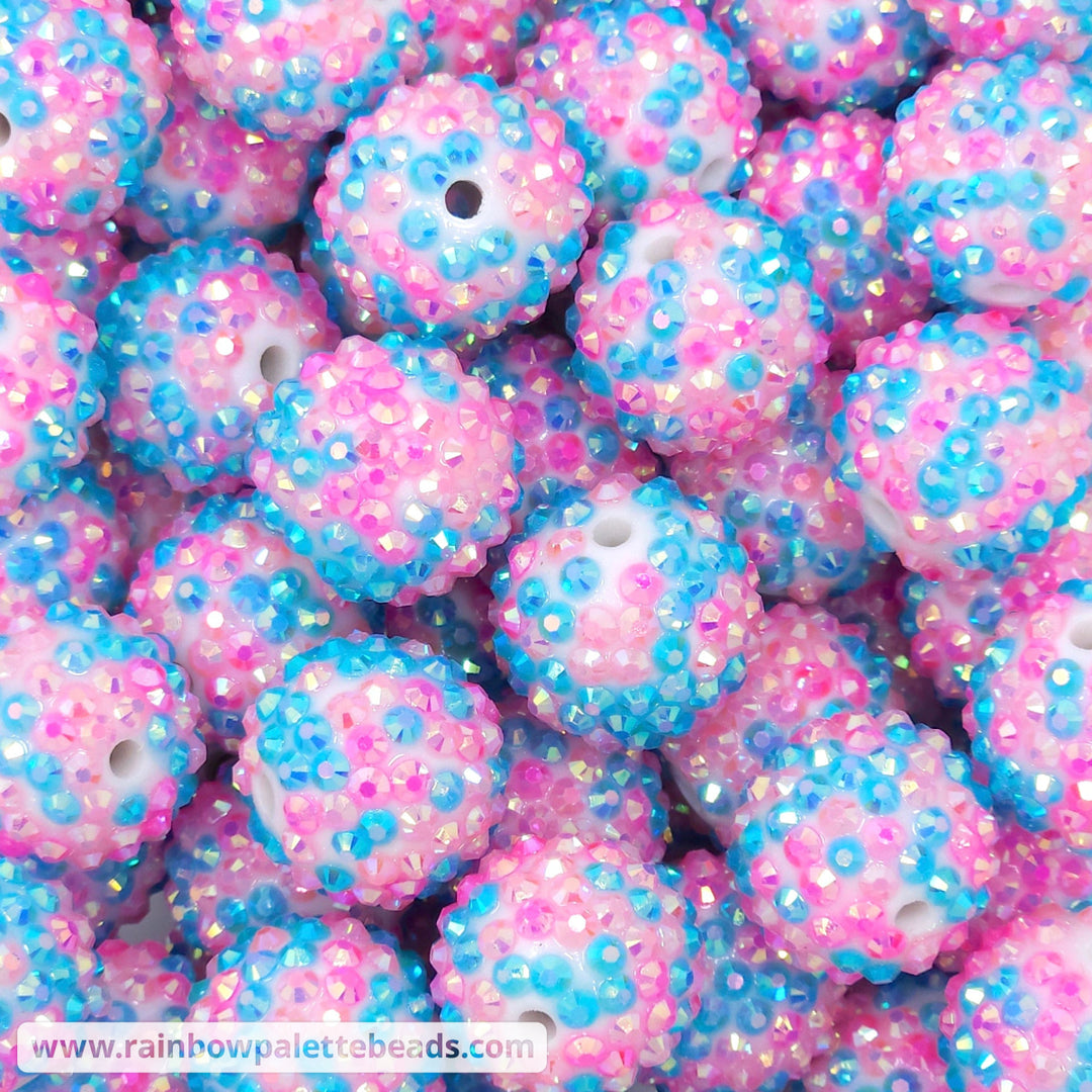 20mm Bright Barbie Confetti Acrylic Rhinestone Beads Beads