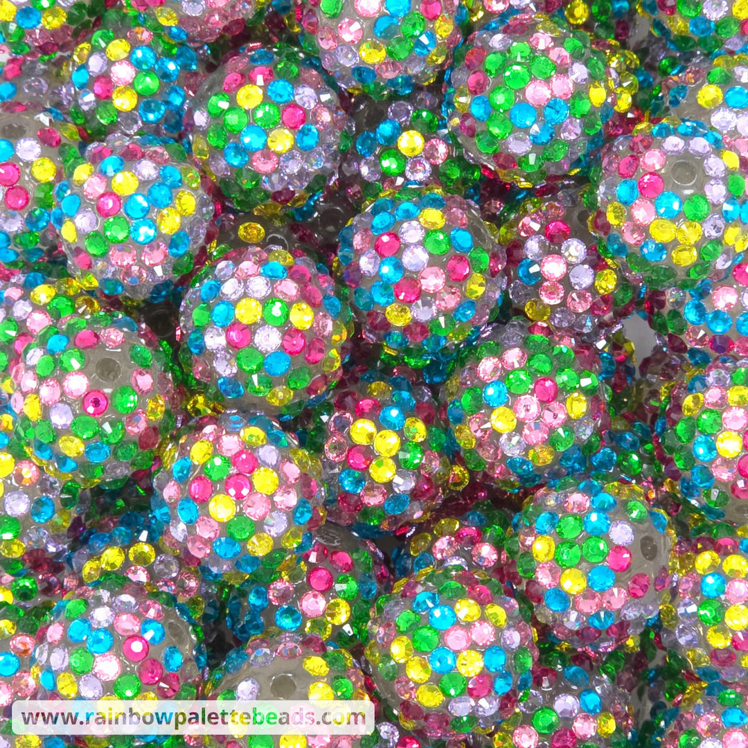 20mm Bright Crystal Confetti Rhinestone Beads - Beads
