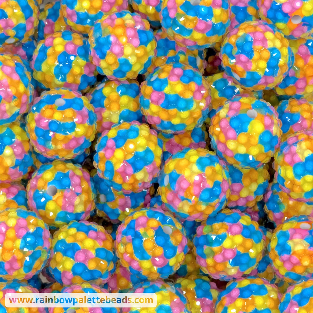 20mm Bright Spring Print Rhinestone Beads - Beads