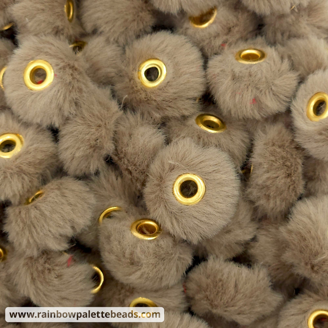 20mm Brown Furry Fuzzy Abacus Spacer Beads Beads