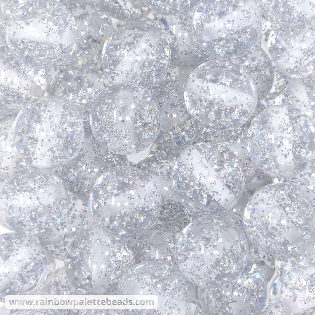 20mm Clear Acrylic Glitter Bubble Beads Beads