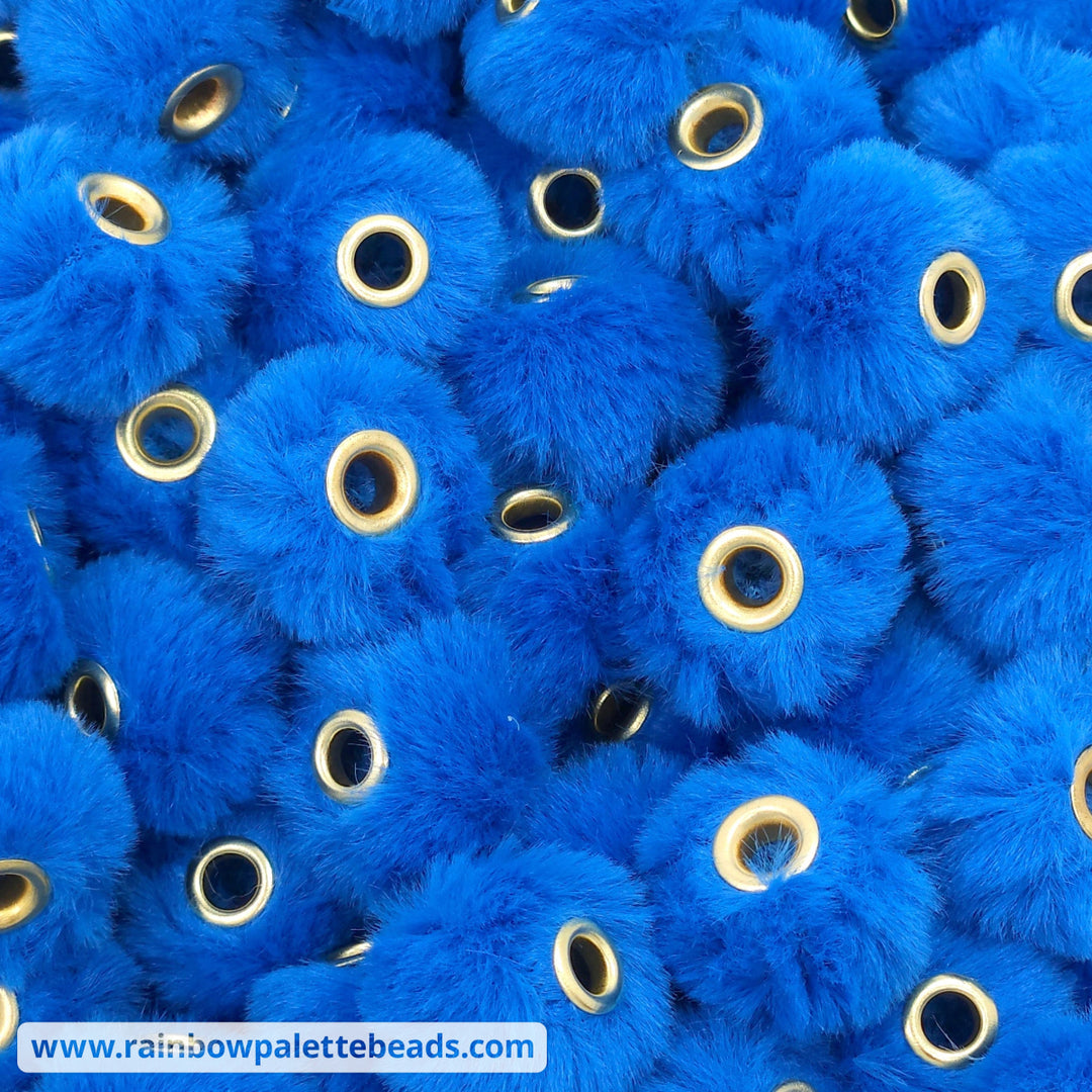 20mm Blue Furry Fuzzy Abacus Spacer Beads Beads