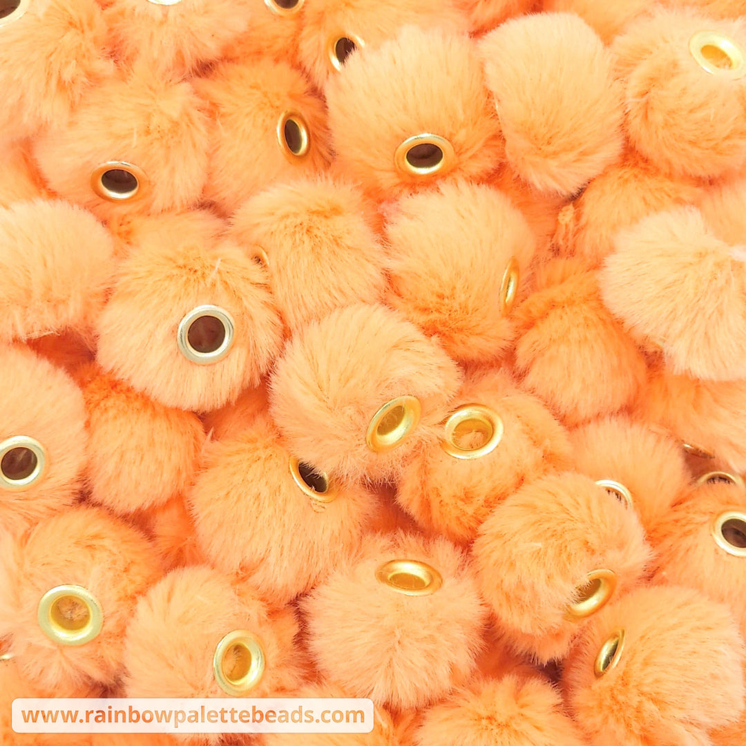 20mm Creamsicle Furry Fuzzy Abacus Spacer Beads Beads