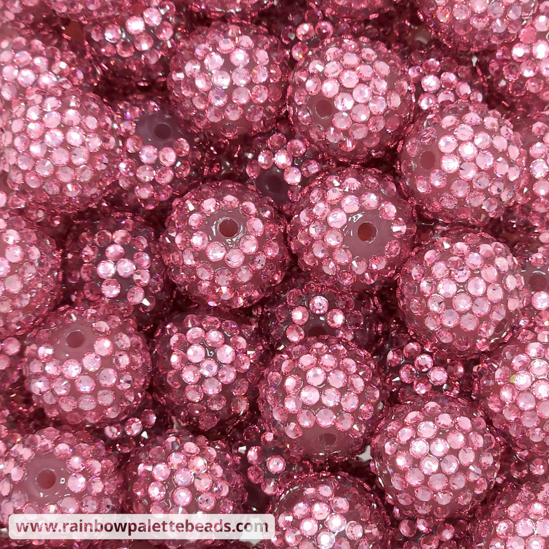 20mm Dusty Rose Acrylic Rhinestone Beads Beads