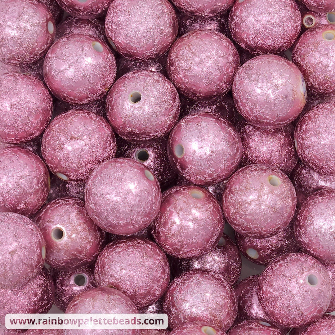 20mm Dusty Rose Pink Stardust Acrylic Beads - Beads