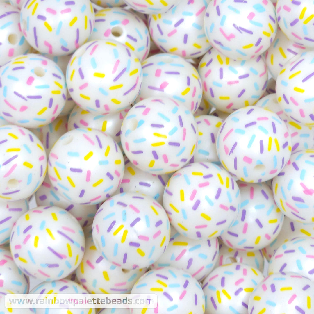20mm Easter Sprinkle Printed Pearl Acrylic Beads Beads