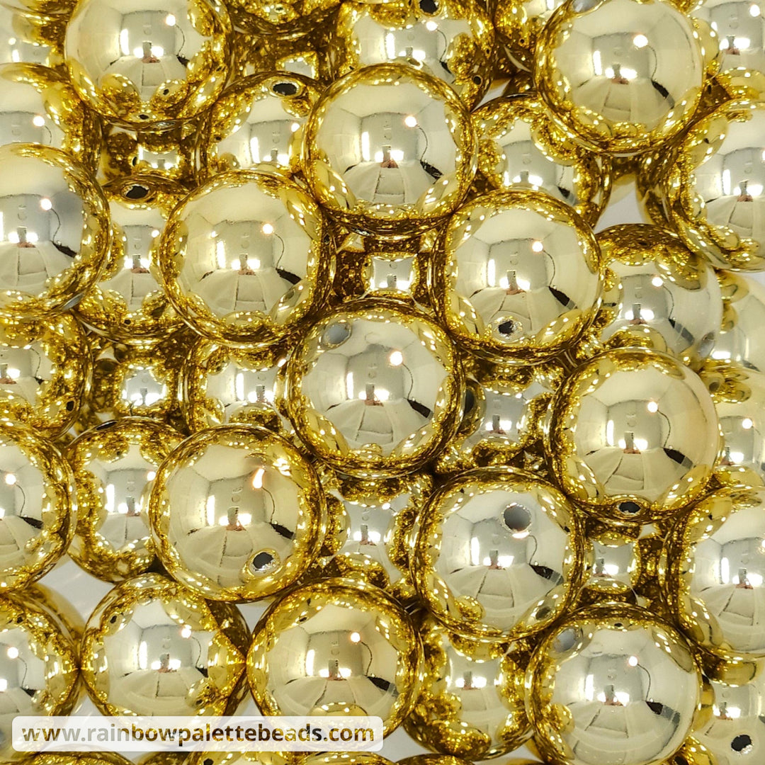 20mm Gold UV Mirror Acrylic Beads Beads