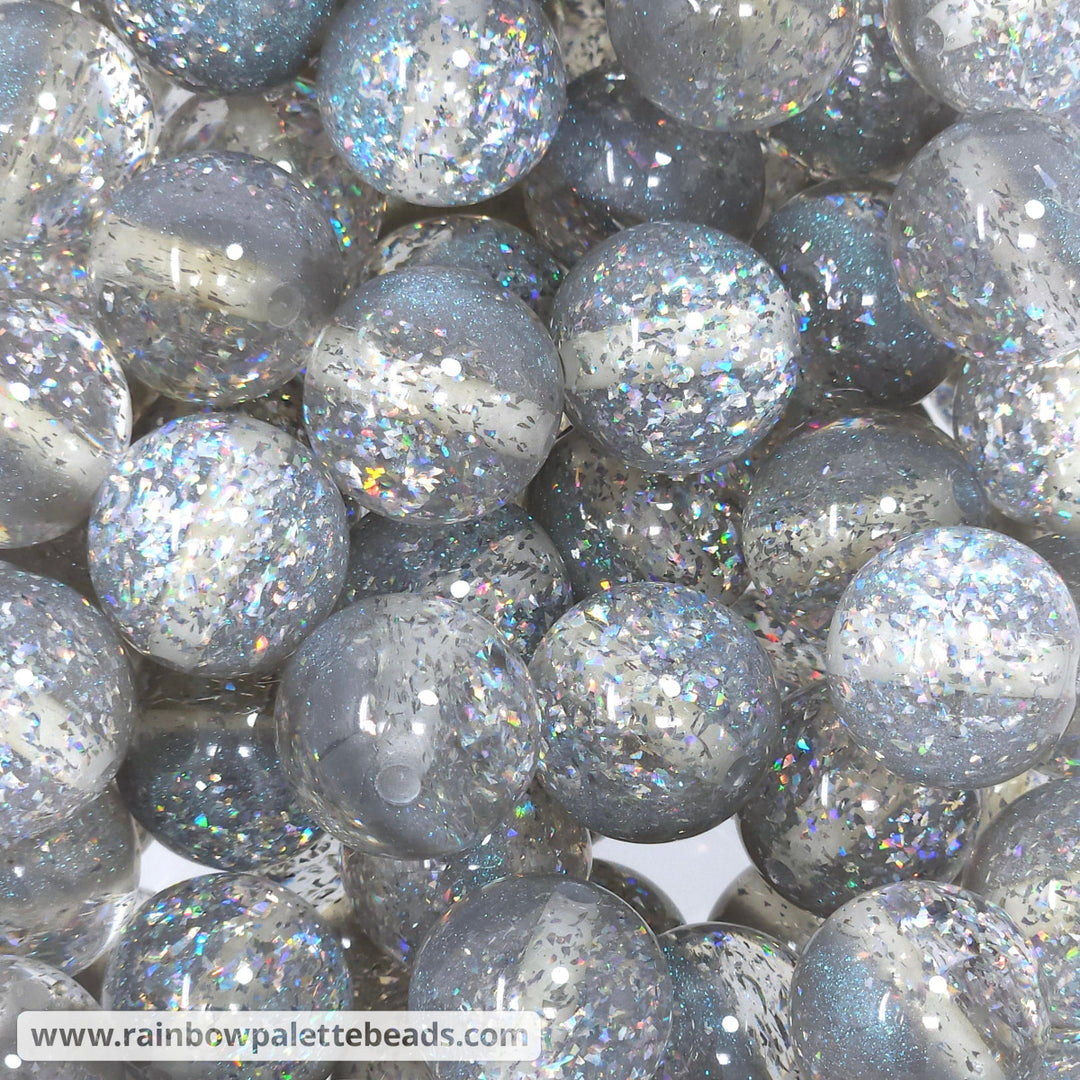 20mm Gray Iridescent Party Glitter Acrylic Beads Beads