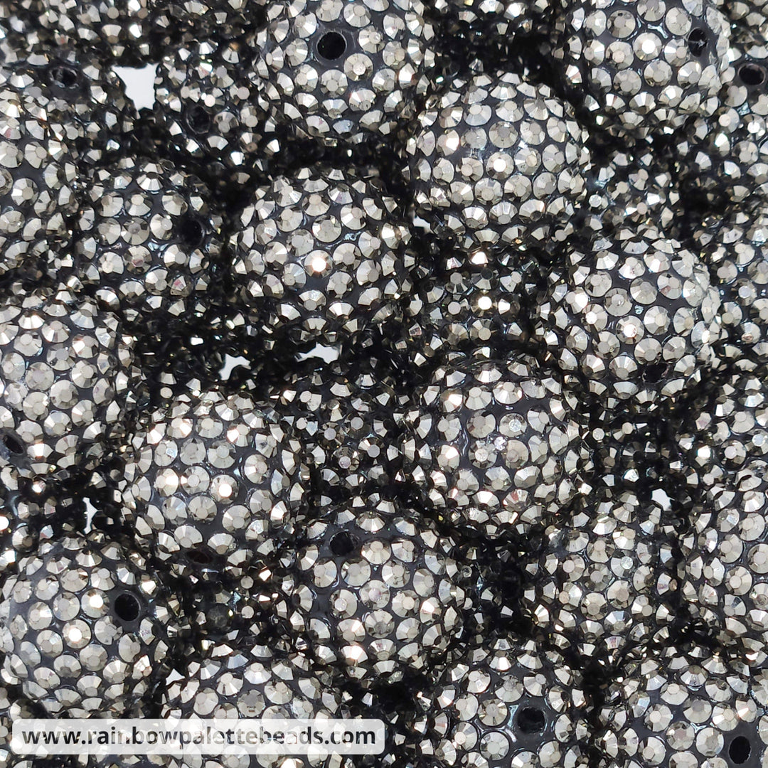 20mm Gray Stud Rhinestone Beads Beads