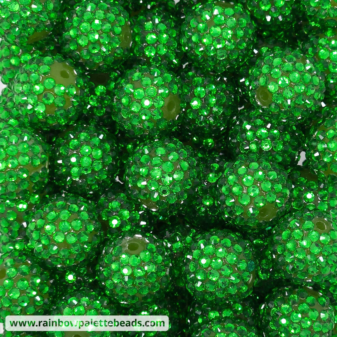 20mm Green Acrylic Rhinestone Beads Beads