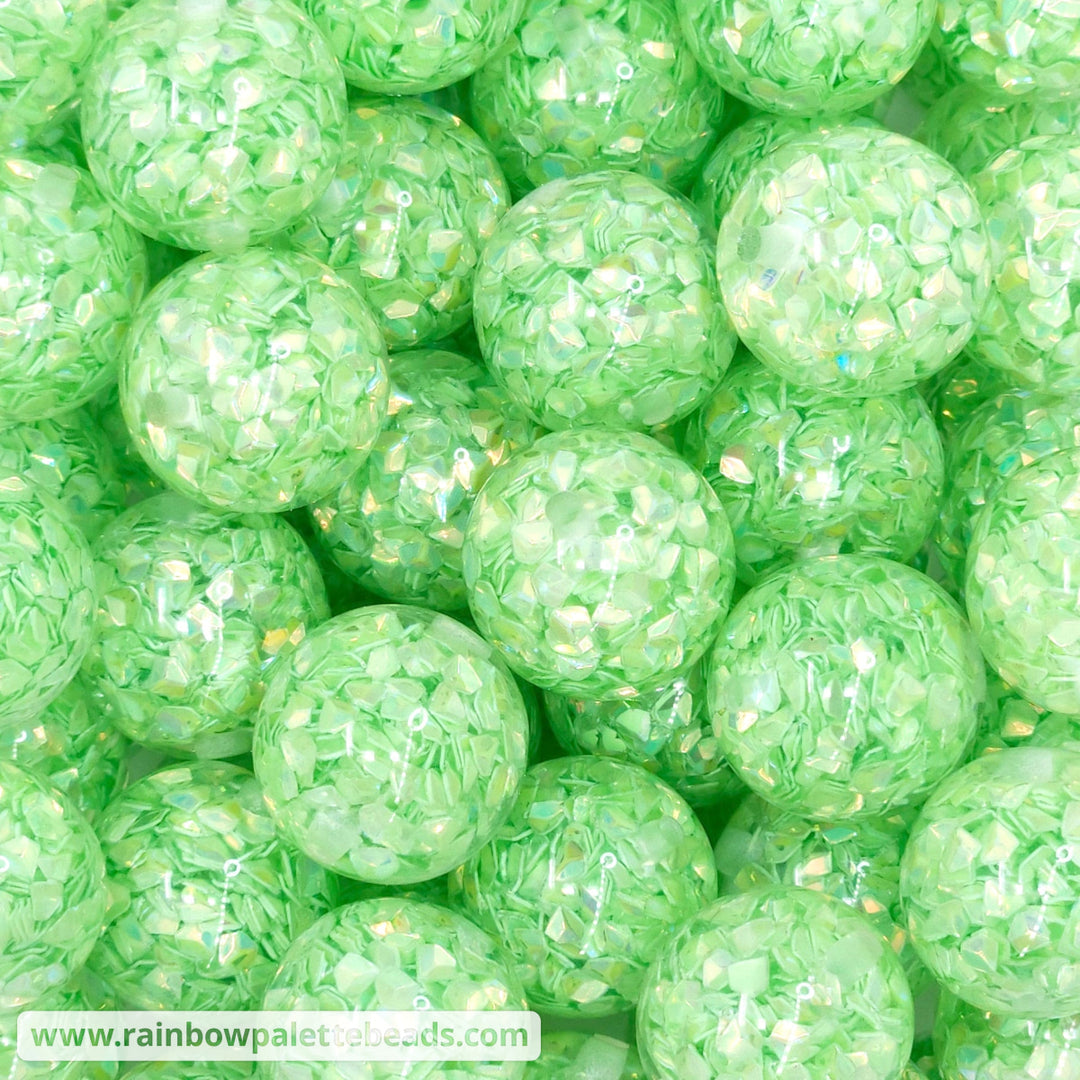 20mm Green Sequin Resin Acrylic Beads Beads