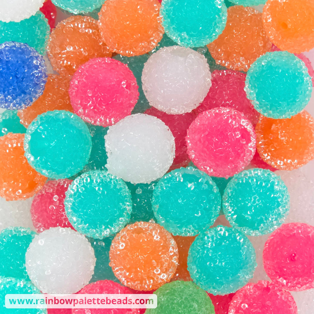 20mm Gumdrop Acrylic Sugar Bead Mix (10 beads) - Beads