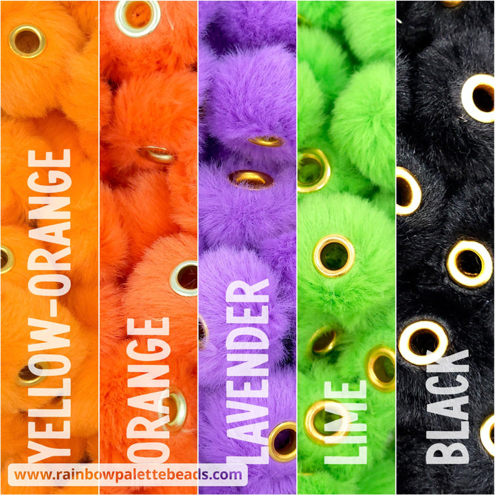 20mm Halloween Furry Fuzzy Abacus Spacer Bead Mix (25 beads) - Beads