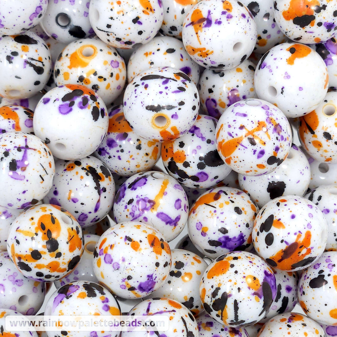 20mm Halloween Splatter Acrylic Beads - Beads
