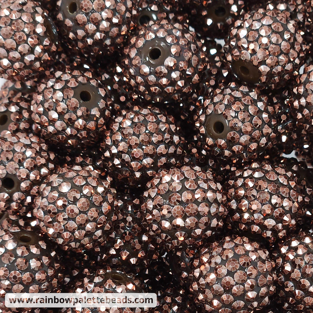 20mm Hot Cocoa Brown Acrylic Rhinestone Beads Beads