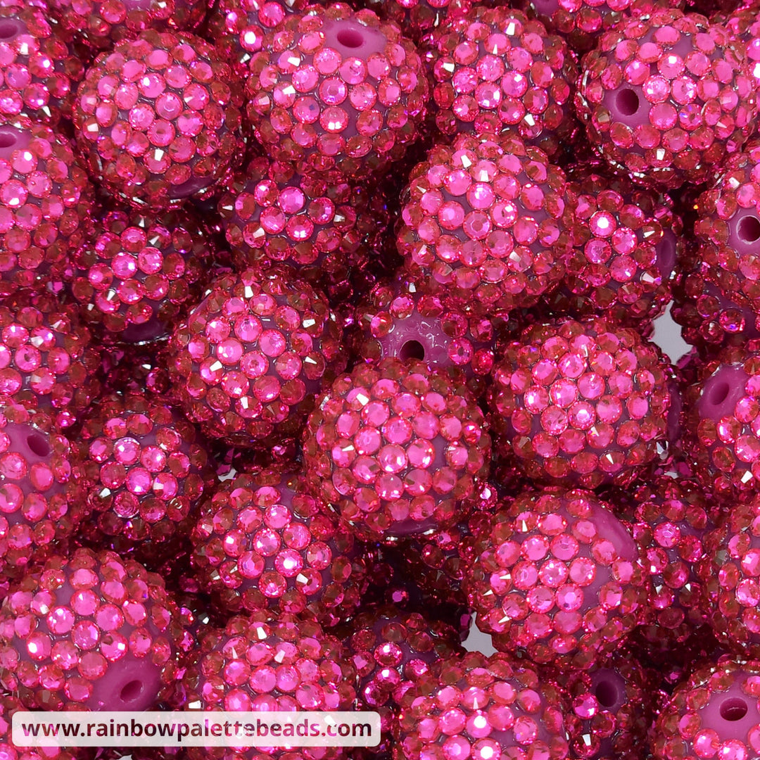 20mm Hot Pink Acrylic Rhinestone Beads Beads
