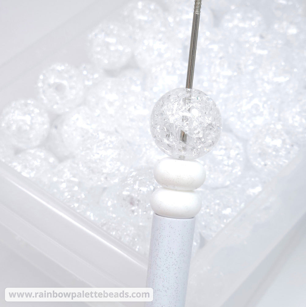 20mm Icy Clear Crackle Acrylic Beads Beads