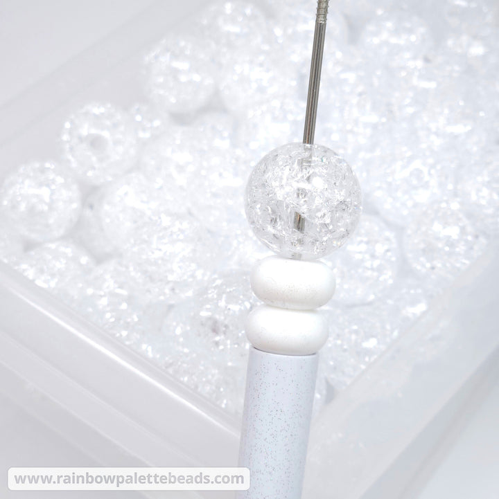 20mm Icy Clear Crackle Acrylic Beads Beads